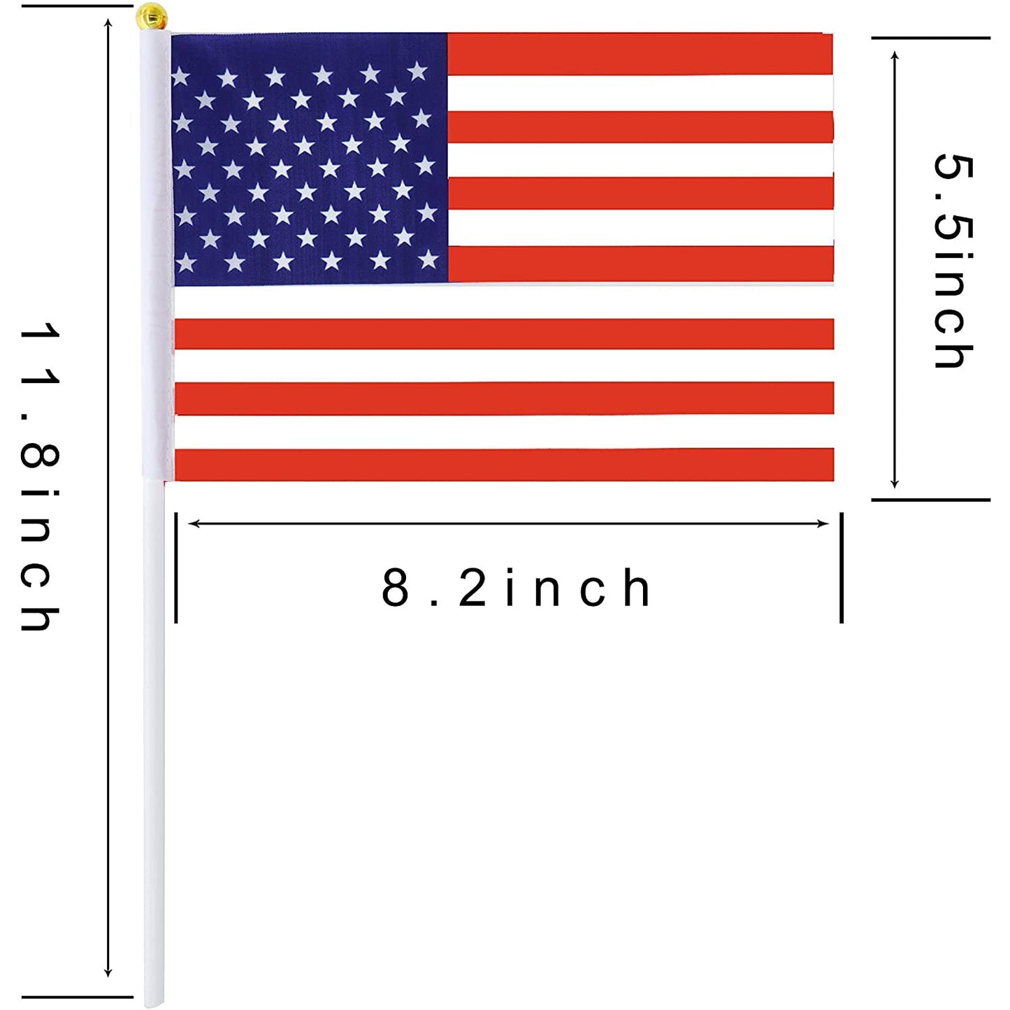 100-Pack: Handheld Small Miniature American Flag