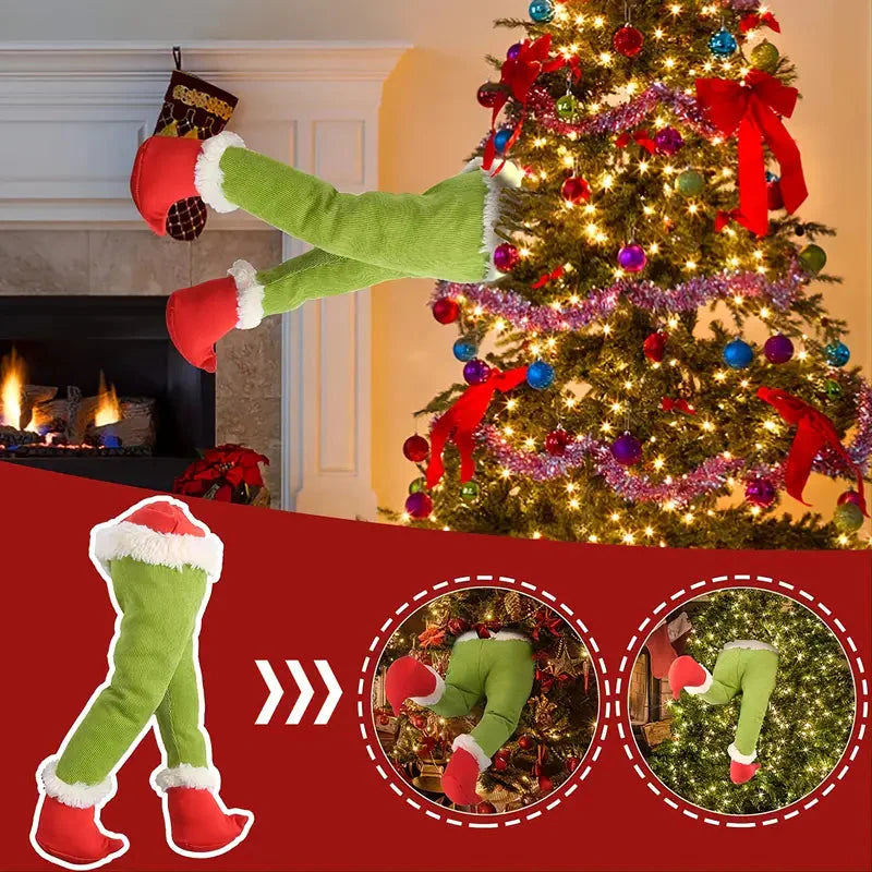 Christmas Thief Stole Burlap Pose