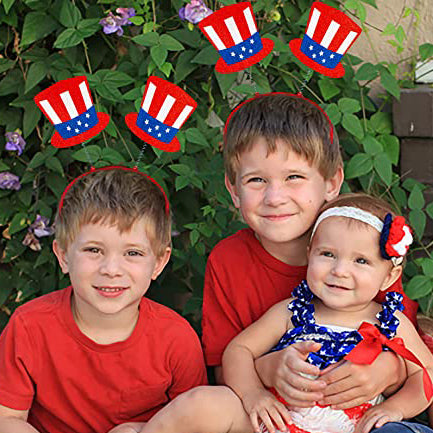 10-Piece: Patriotic Head Boppers Headband