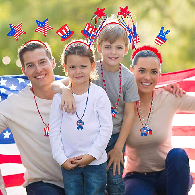 10-Piece: Patriotic Head Boppers Headband