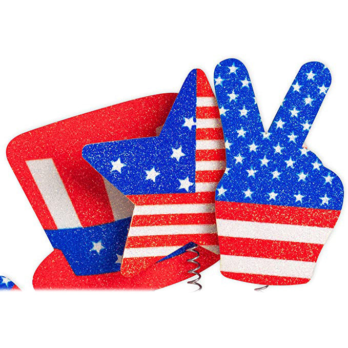 10-Piece: Patriotic Head Boppers Headband