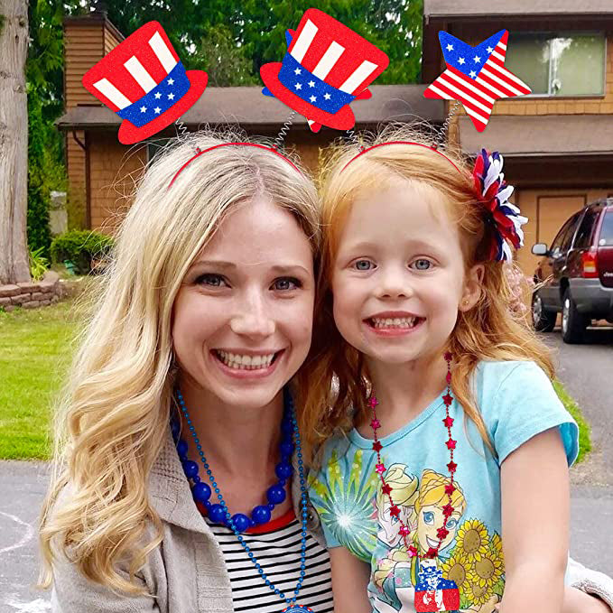 10-Piece: Patriotic Head Boppers Headband