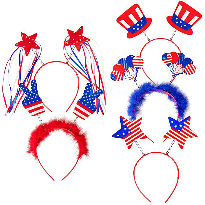 10-Piece: Patriotic Head Boppers Headband