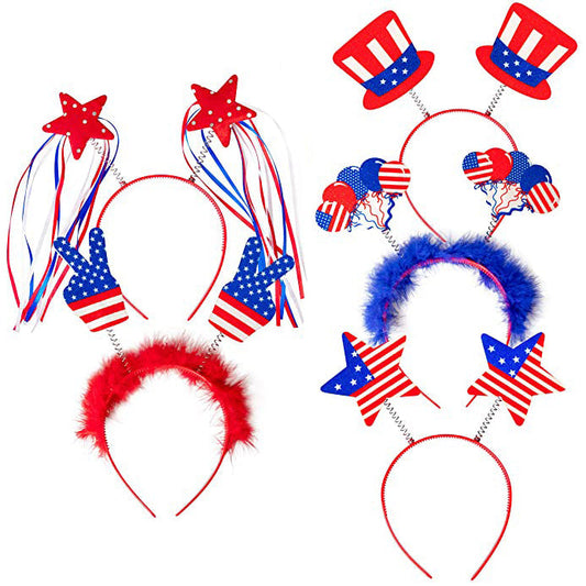 10-Piece: Patriotic Head Boppers Headband