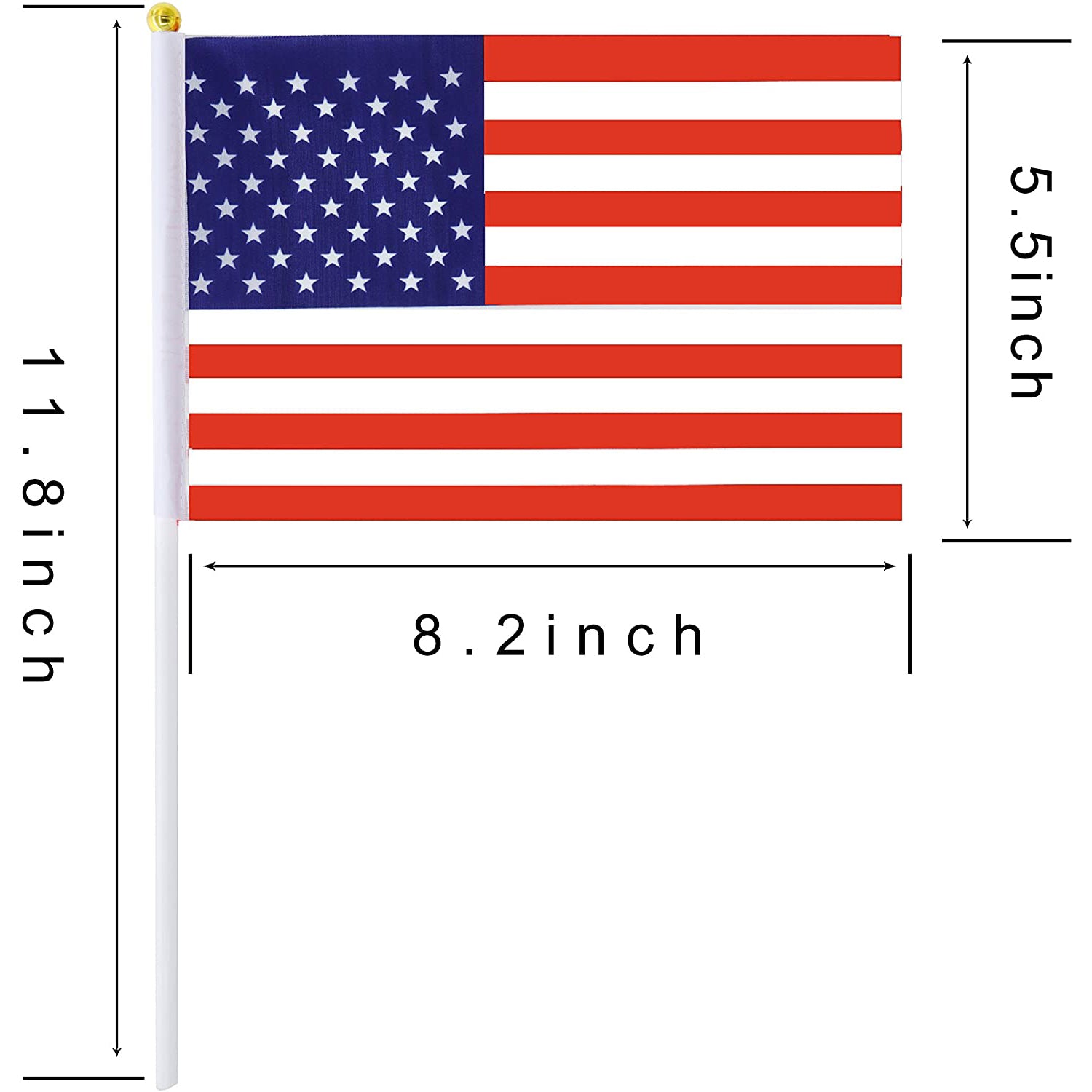 100-Pack: Handheld Small Miniature American Flag