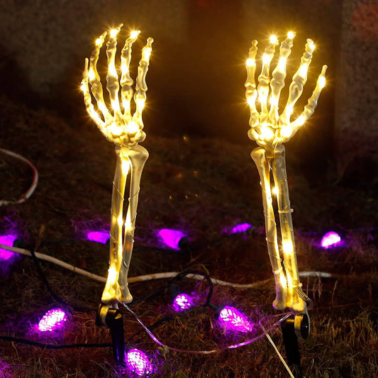 2-Pack: Light Up Skull Arm Stakes