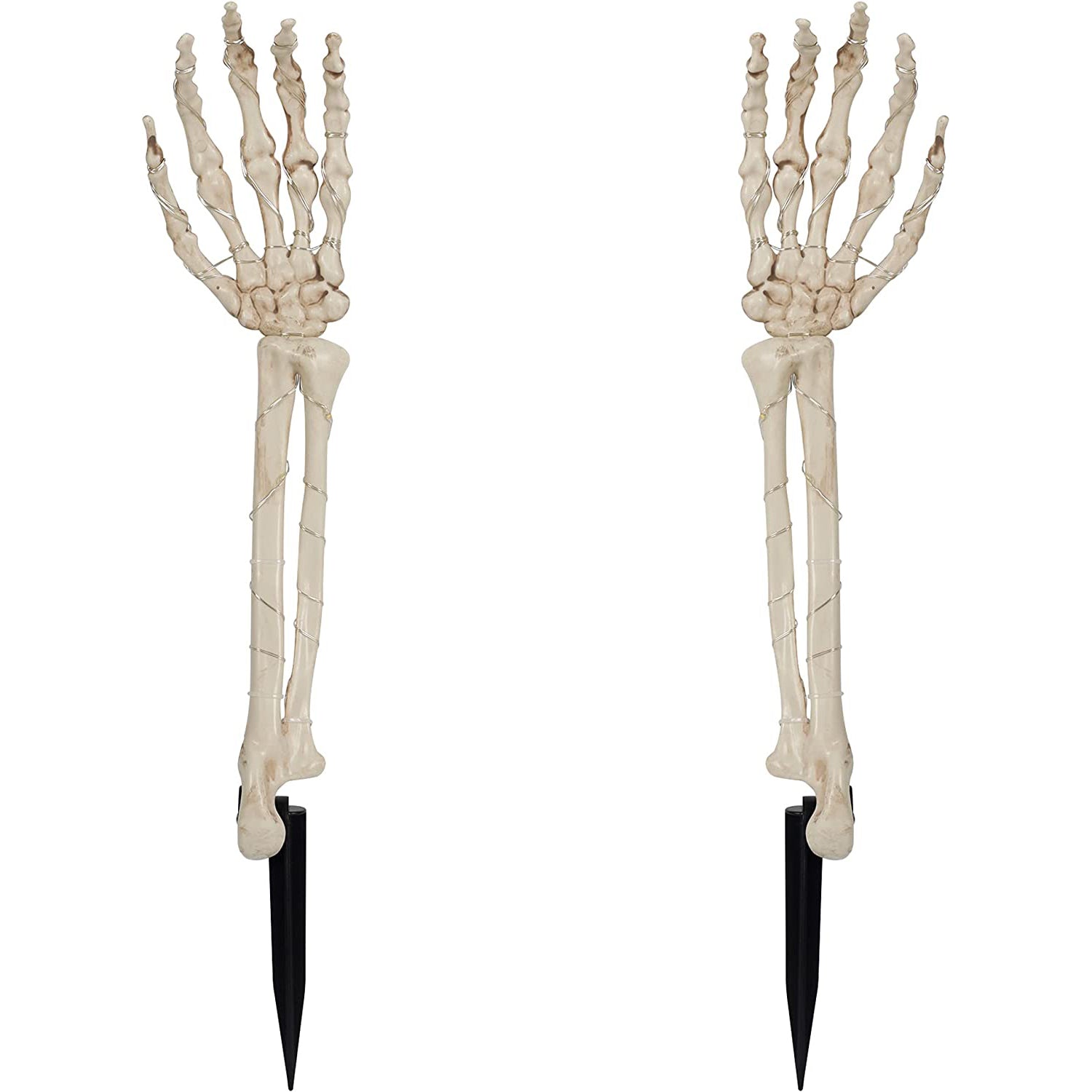 2-Pack: Light Up Skull Arm Stakes