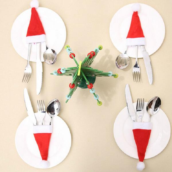 20-Piece: Christmas Santa Hat Silverware Storage Bag