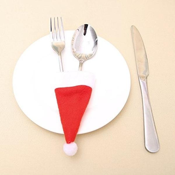 20-Piece: Christmas Santa Hat Silverware Storage Bag