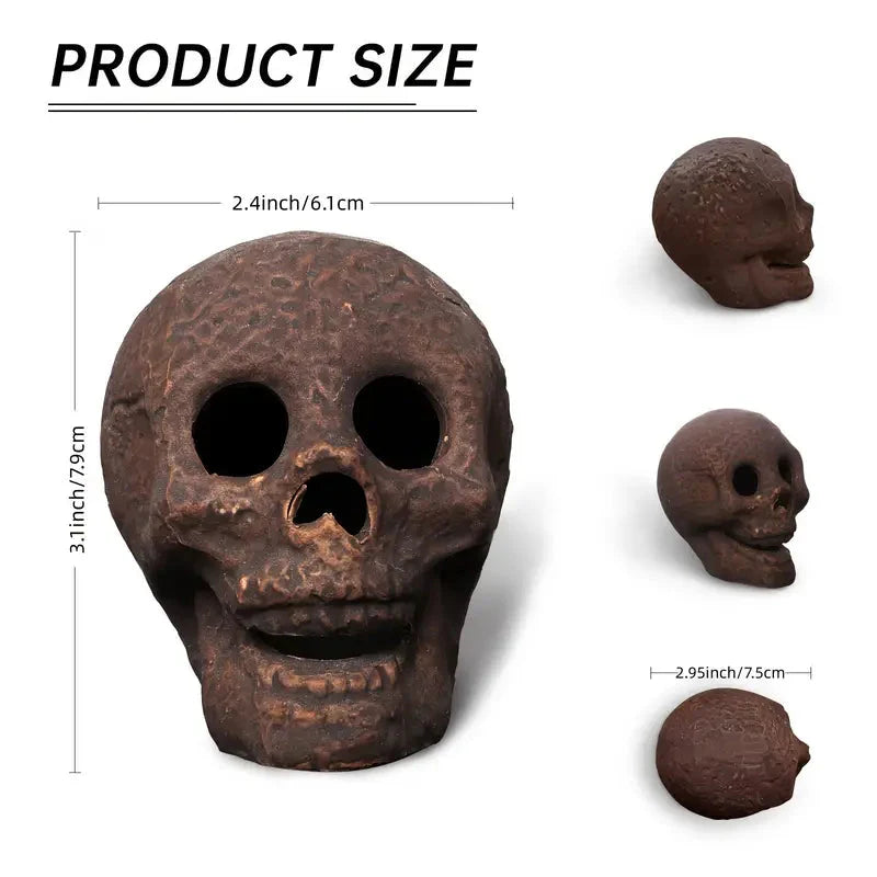 4-Pack: Halloween Fire Pit Skull Ceramic Props