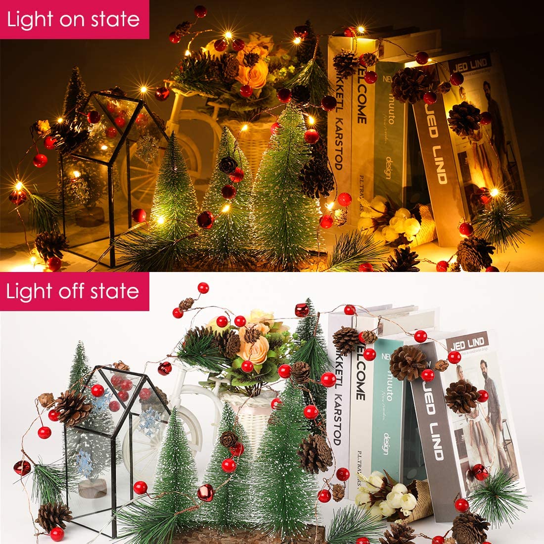 6.5Ft. 20 LED Christmas Garland with Lights