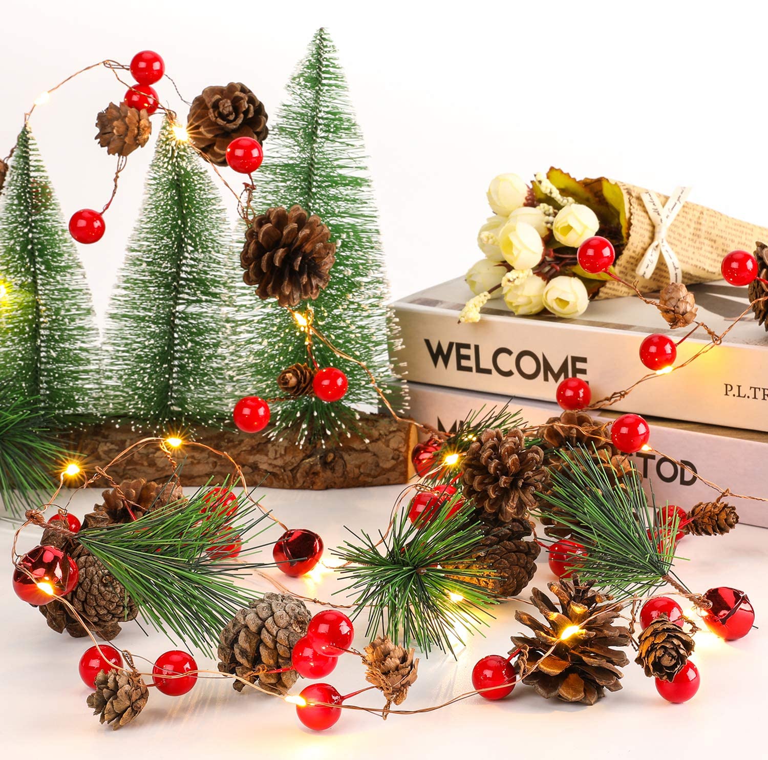 6.5Ft. 20 LED Christmas Garland with Lights