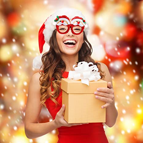 9-Pieces: Christmas Glitter Party Glasses Frame
