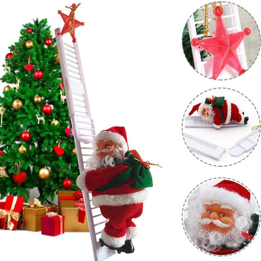 Puroregno Electric Climbing Ladder Rope Santa Claus Doll