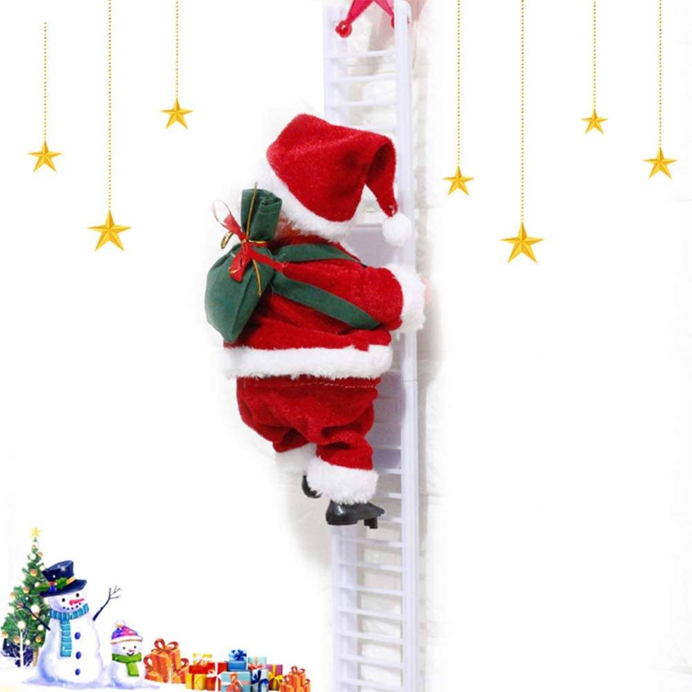 Puroregno Electric Climbing Ladder Rope Santa Claus Doll