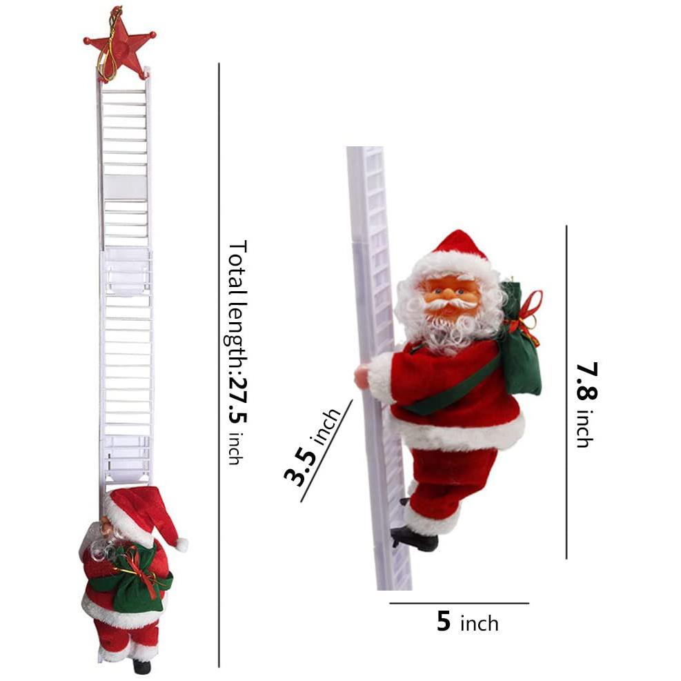 Puroregno Electric Climbing Ladder Rope Santa Claus Doll